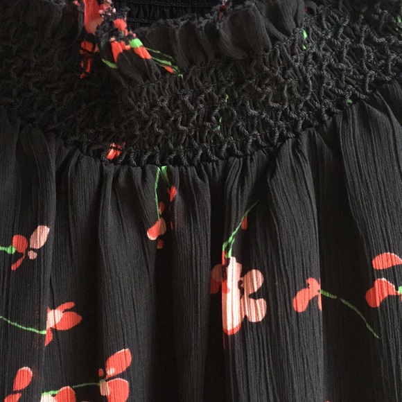 J. Crew Black Sleeveless smocked tip fall floral 6 - Picture 2 of 4